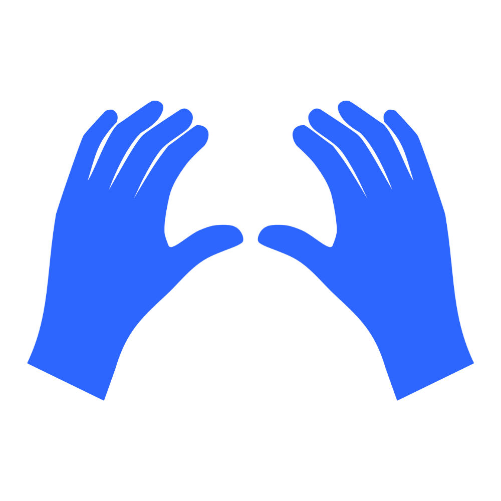 blue hands