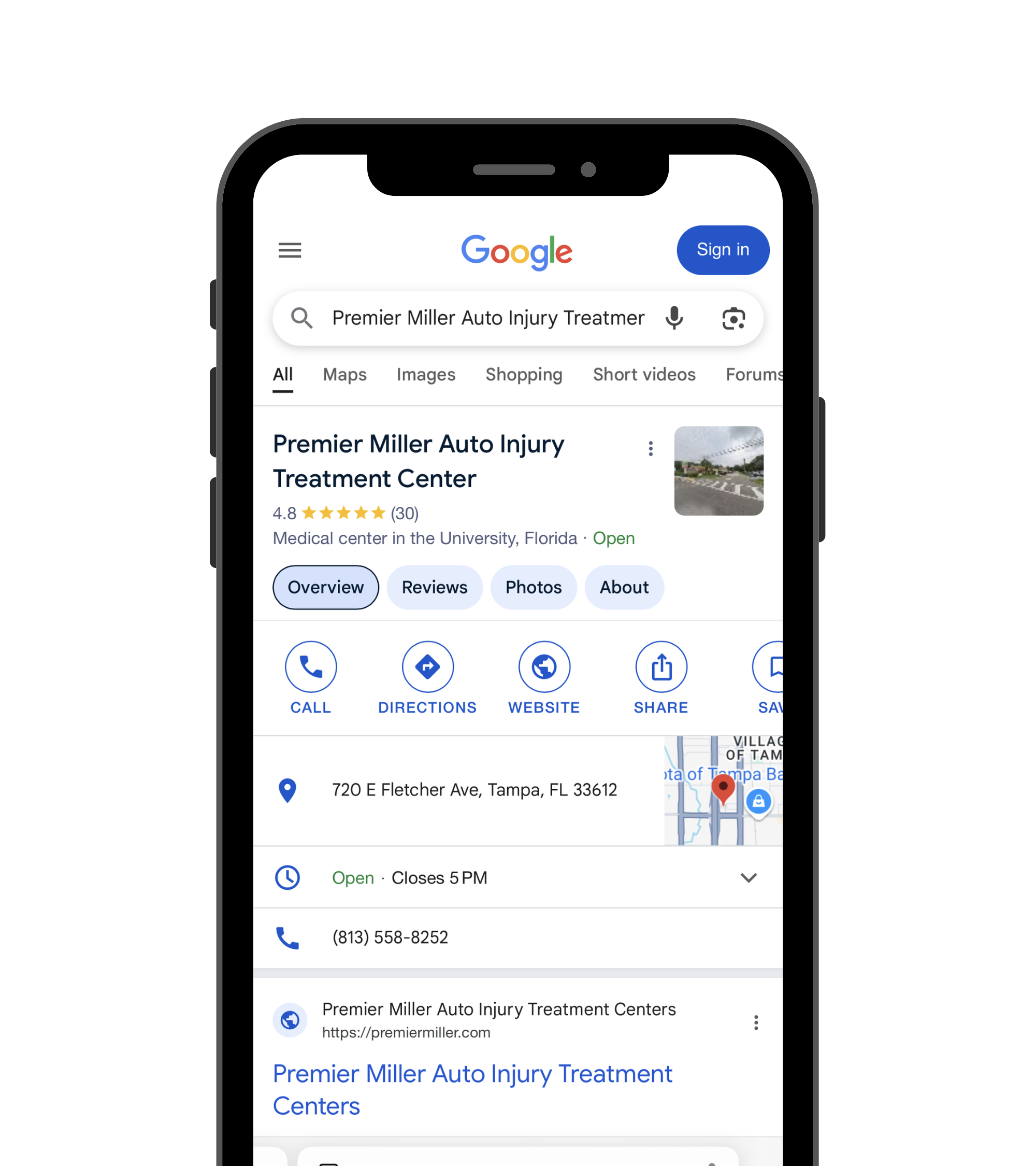 Review page on phone